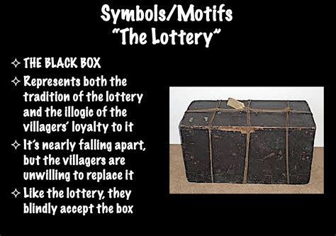 what does the black box symbolize in the lottery|The Black Box Symbol in The Lottery .